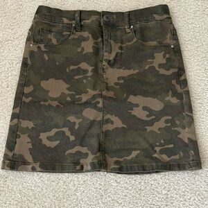 Grace & Lace Green Brown Mini Pencil Skirt